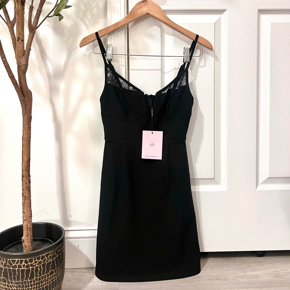 NWT Hello Molly Black Lace Mini Dress